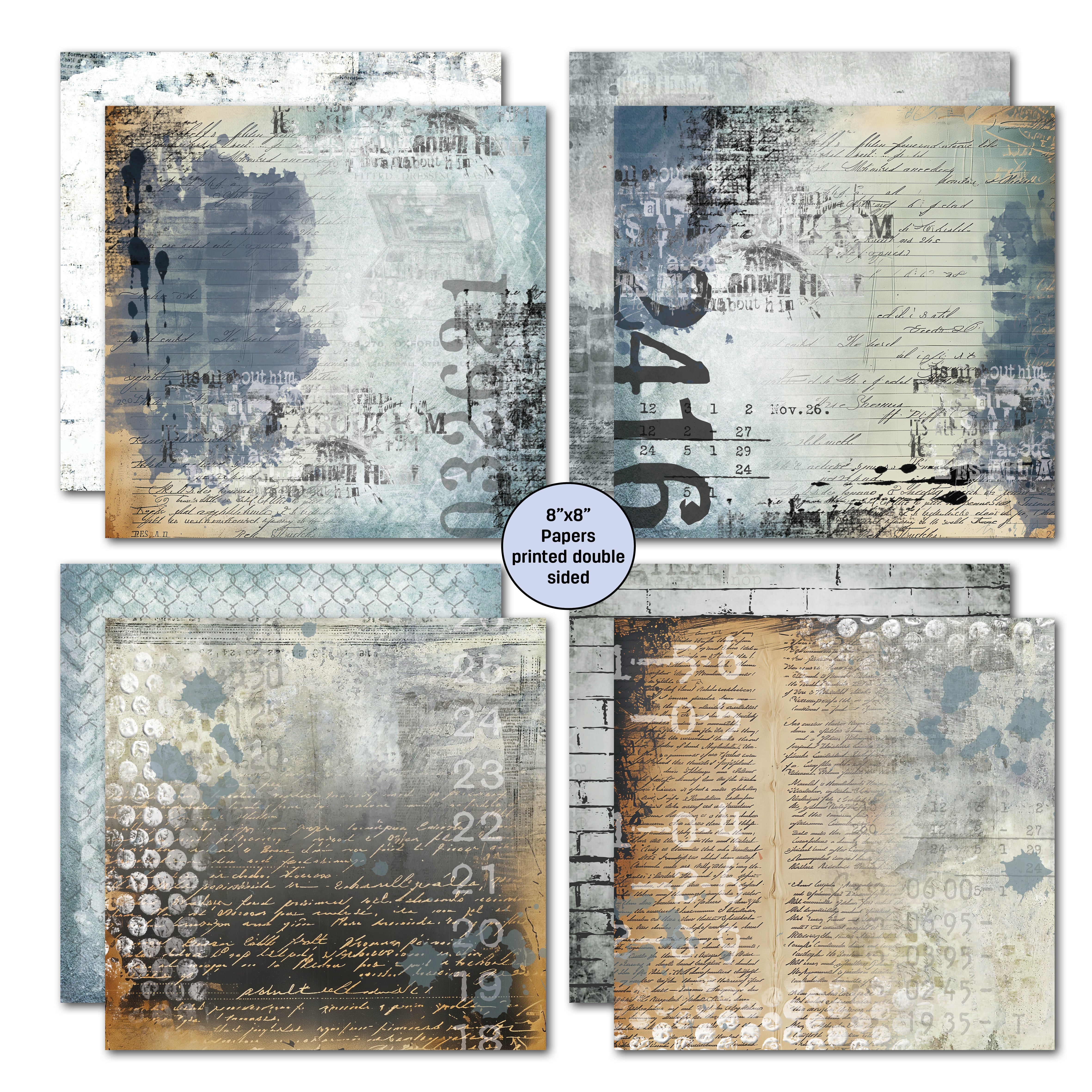 3Quarter Designs Eclectic Clocks 8x8 Paper Pack