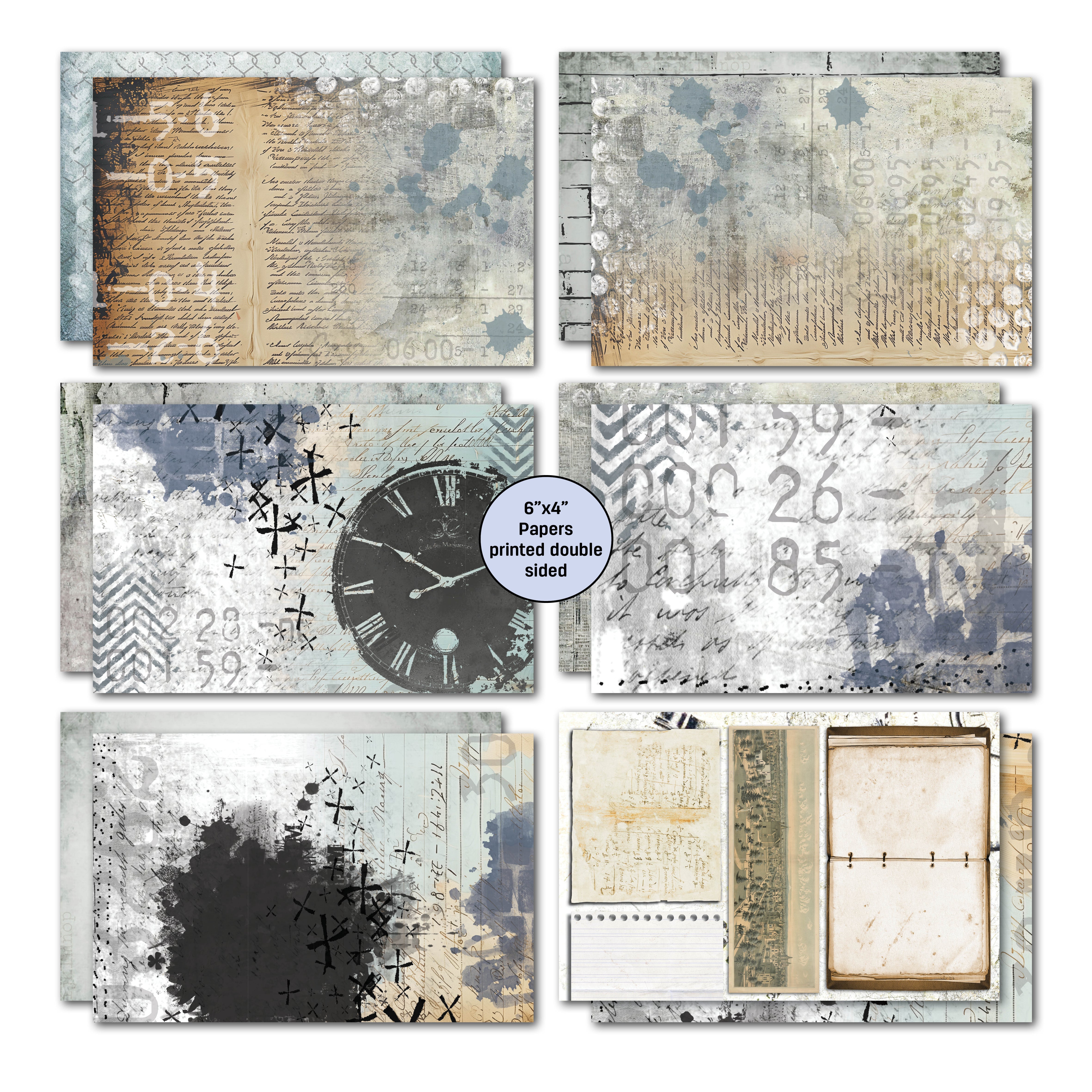 3Quarter Designs Eclectic Clocks 6x4 Card Pack