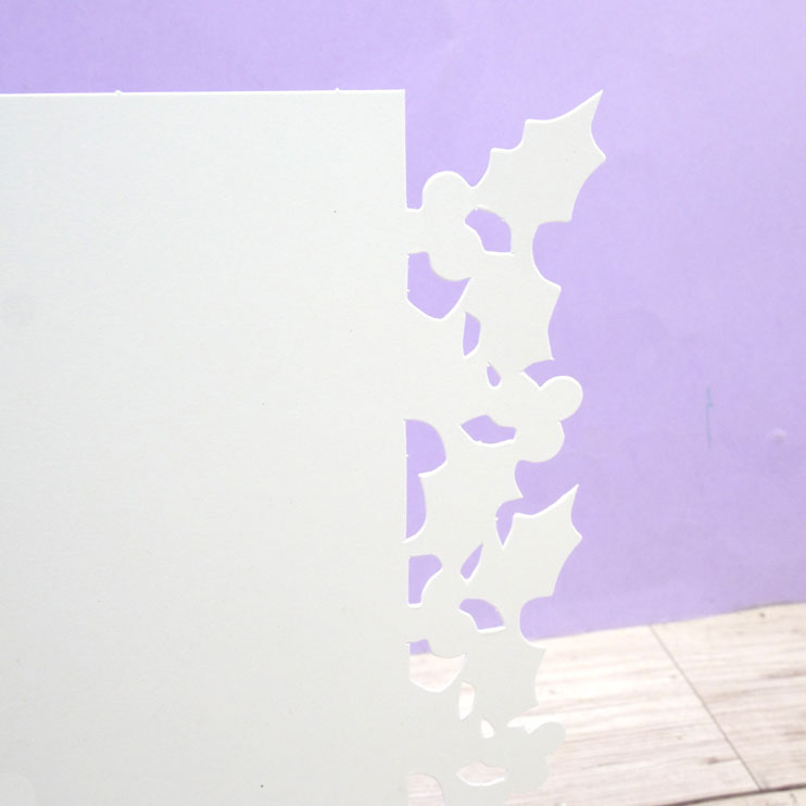 Festive Fancy-Edge Card Blanks - Holly