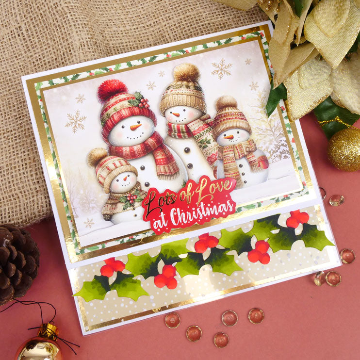 Festive Fancy-Edge Card Blanks - Holly