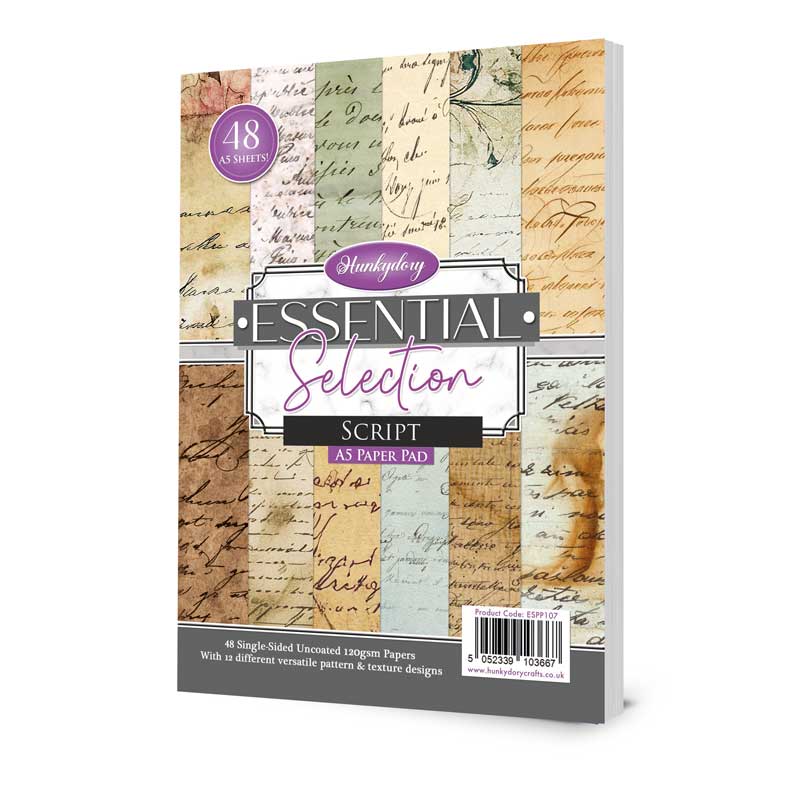 Hunkydory Essential Selection Paper Pad - Script