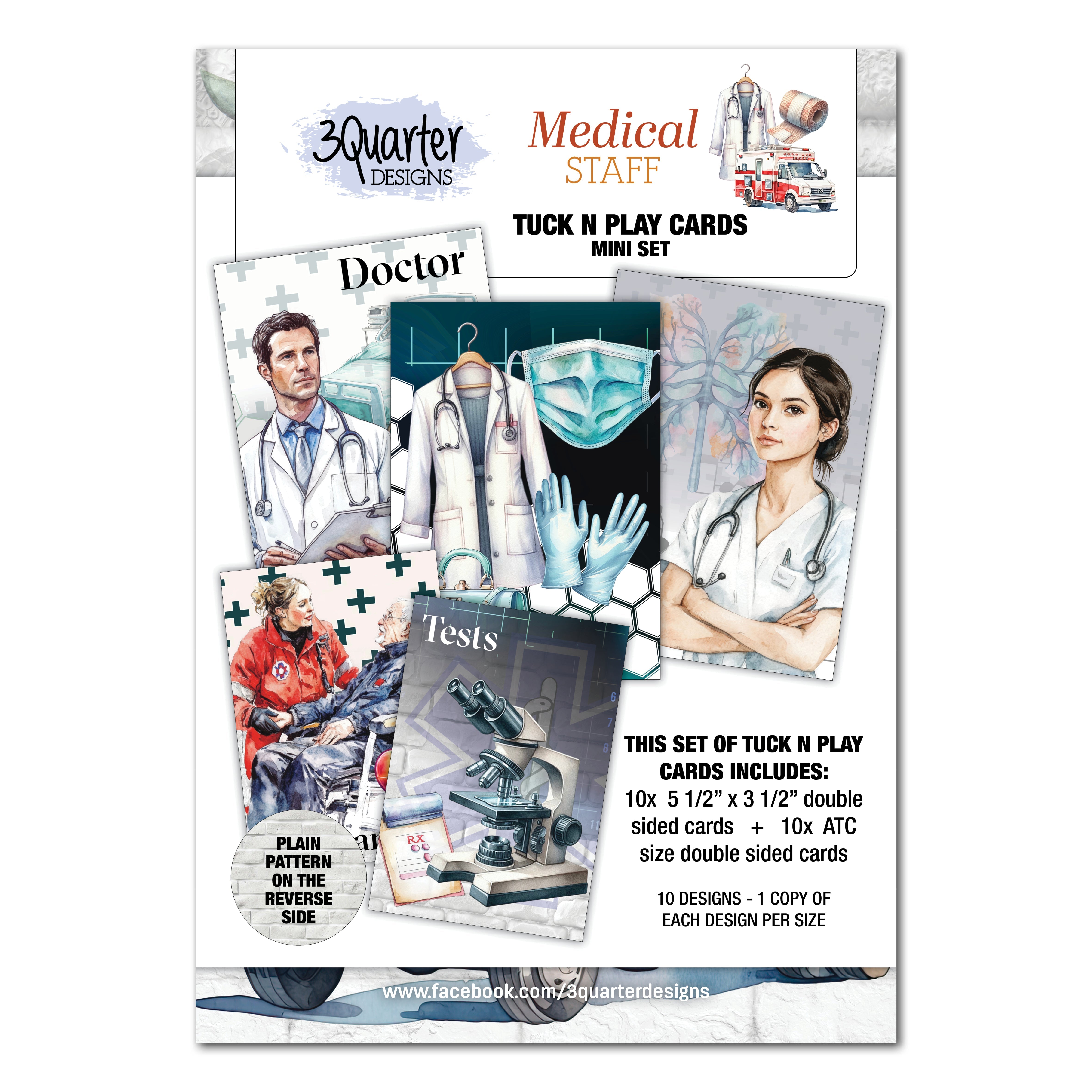 3 Quarter Designs Medical Staff Mini Tuck N Play Cards