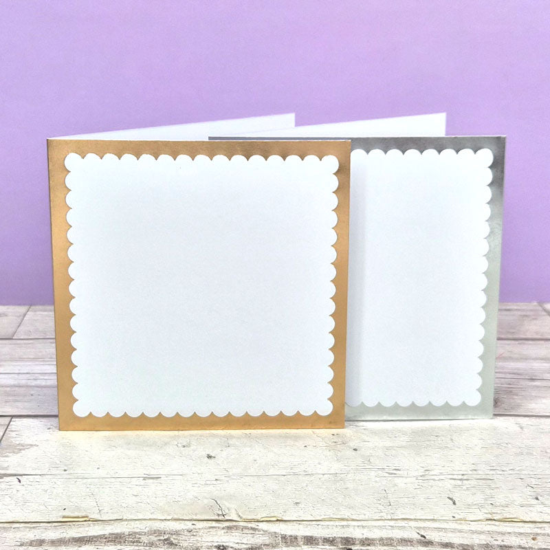 Scalloped Foiled Edge Card Blanks & Envelopes - 5"x 5"