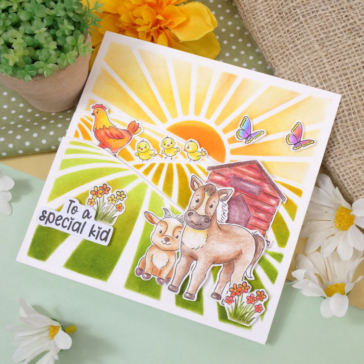 For the Love of Stamps - Happy Horse & Goats