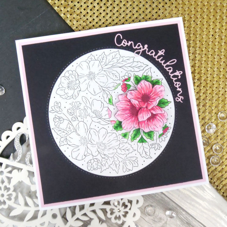 For the Love of Stamps - A Circle of Anemones