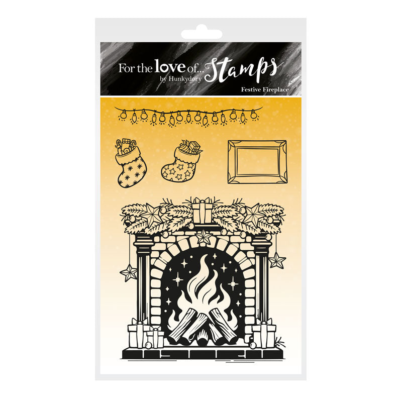For the Love of Stamps - Festive Fireplace