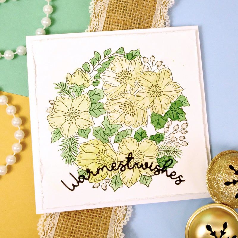 For the Love of Stamps - A Circle of Christmas Roses