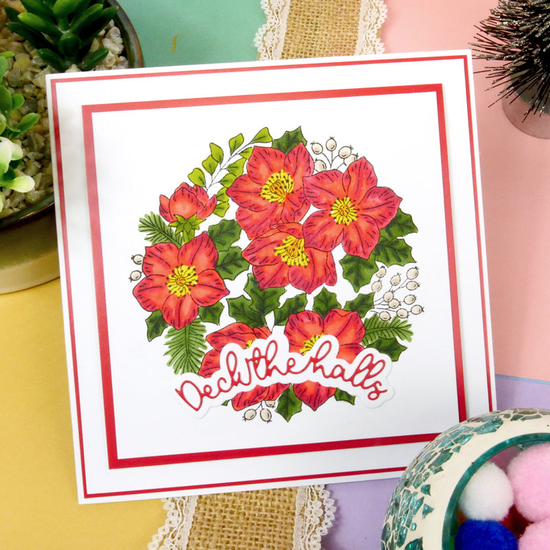 For the Love of Stamps - A Circle of Christmas Roses