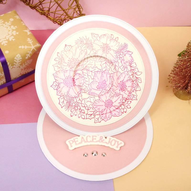 For the Love of Stamps - A Circle of Christmas Roses