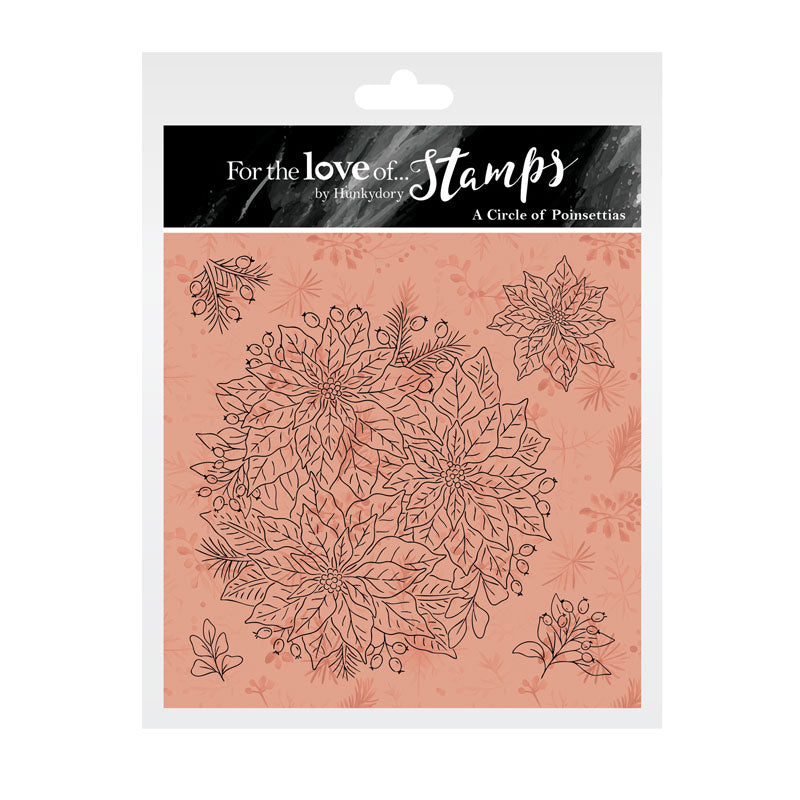 For the Love of Stamps - A Circle of Poinsettias