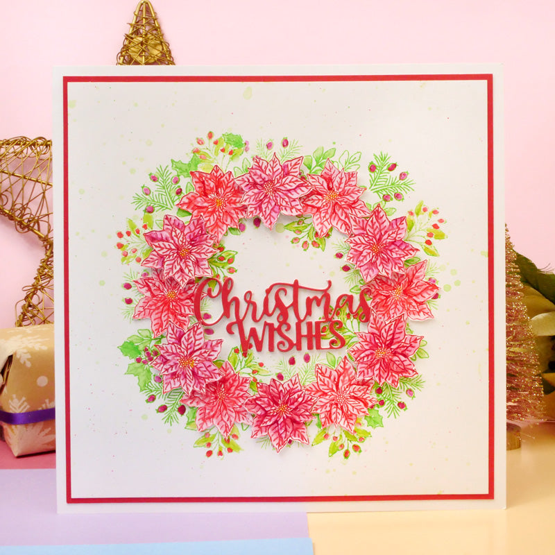 For the Love of Stamps - A Circle of Poinsettias