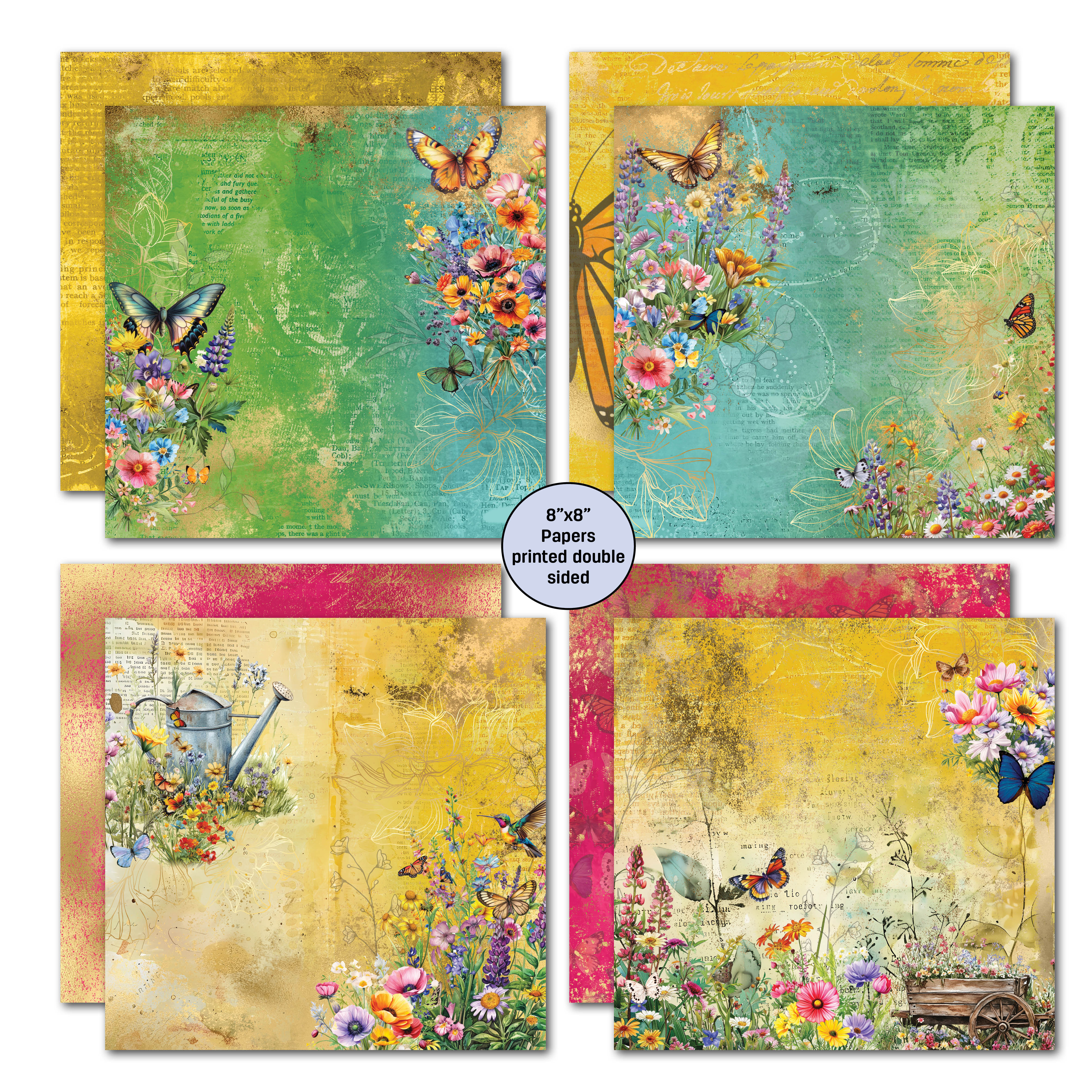 3Quarter Designs Fluttering Wings 8x8 Paper Pack