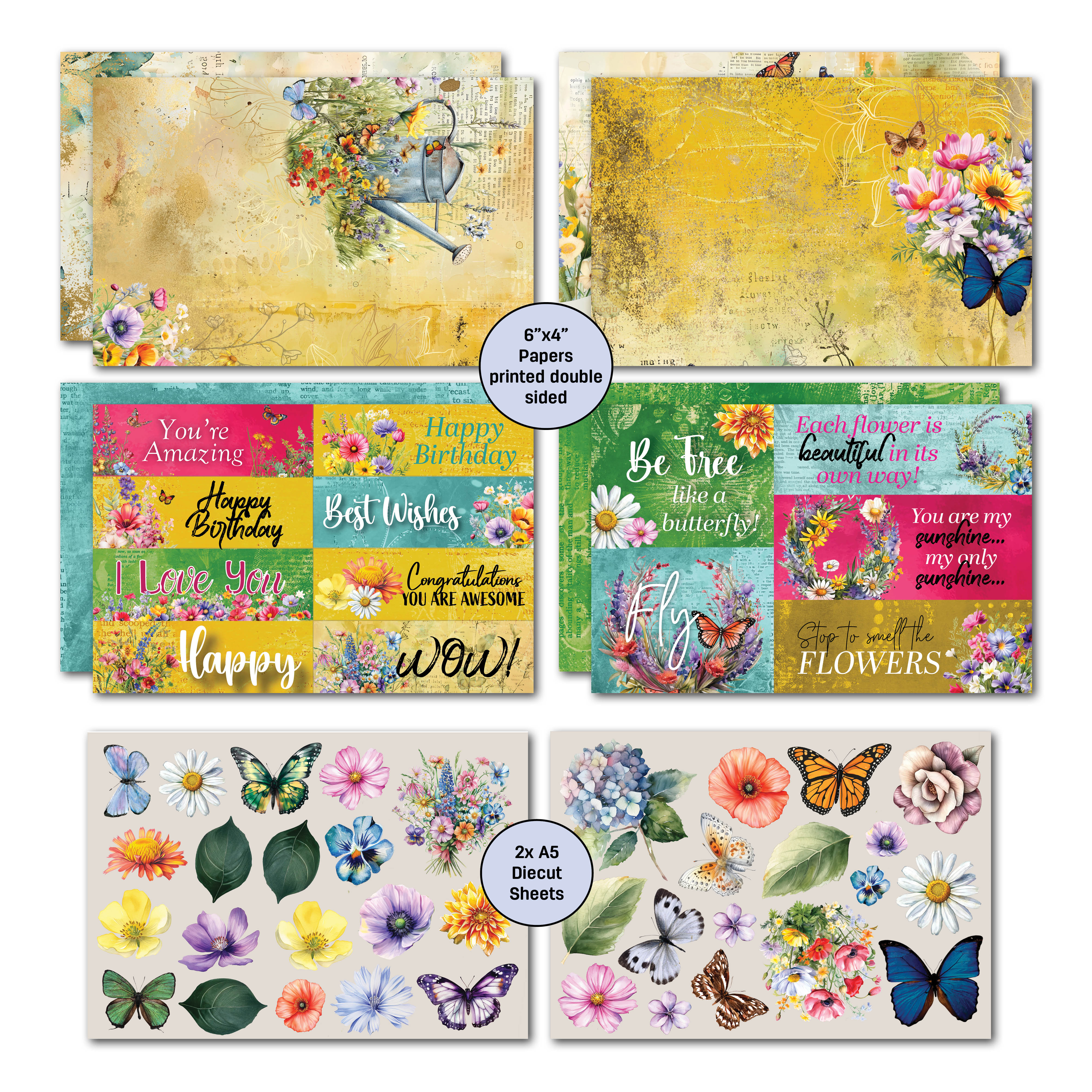3Quarter Designs Fluttering Wings 6x4 Card Pack