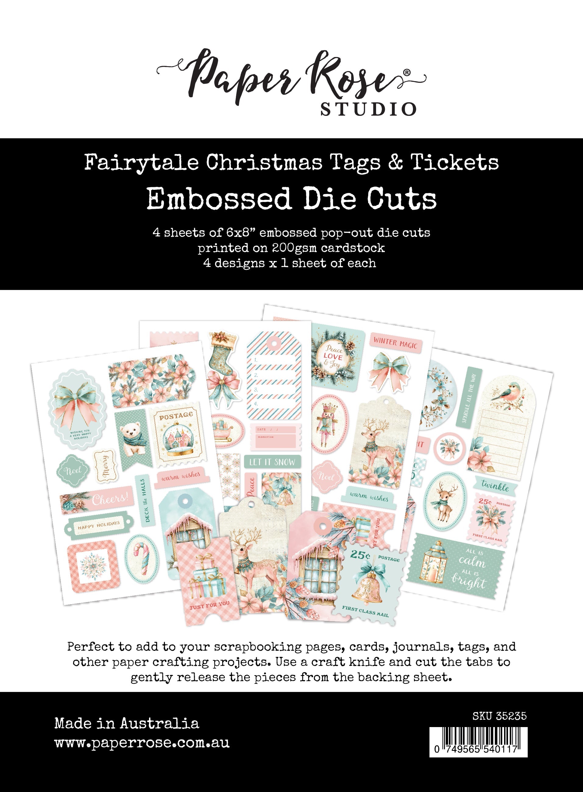 Fairytale Christmas Tags & Tickets Embossed Die Cuts 35235