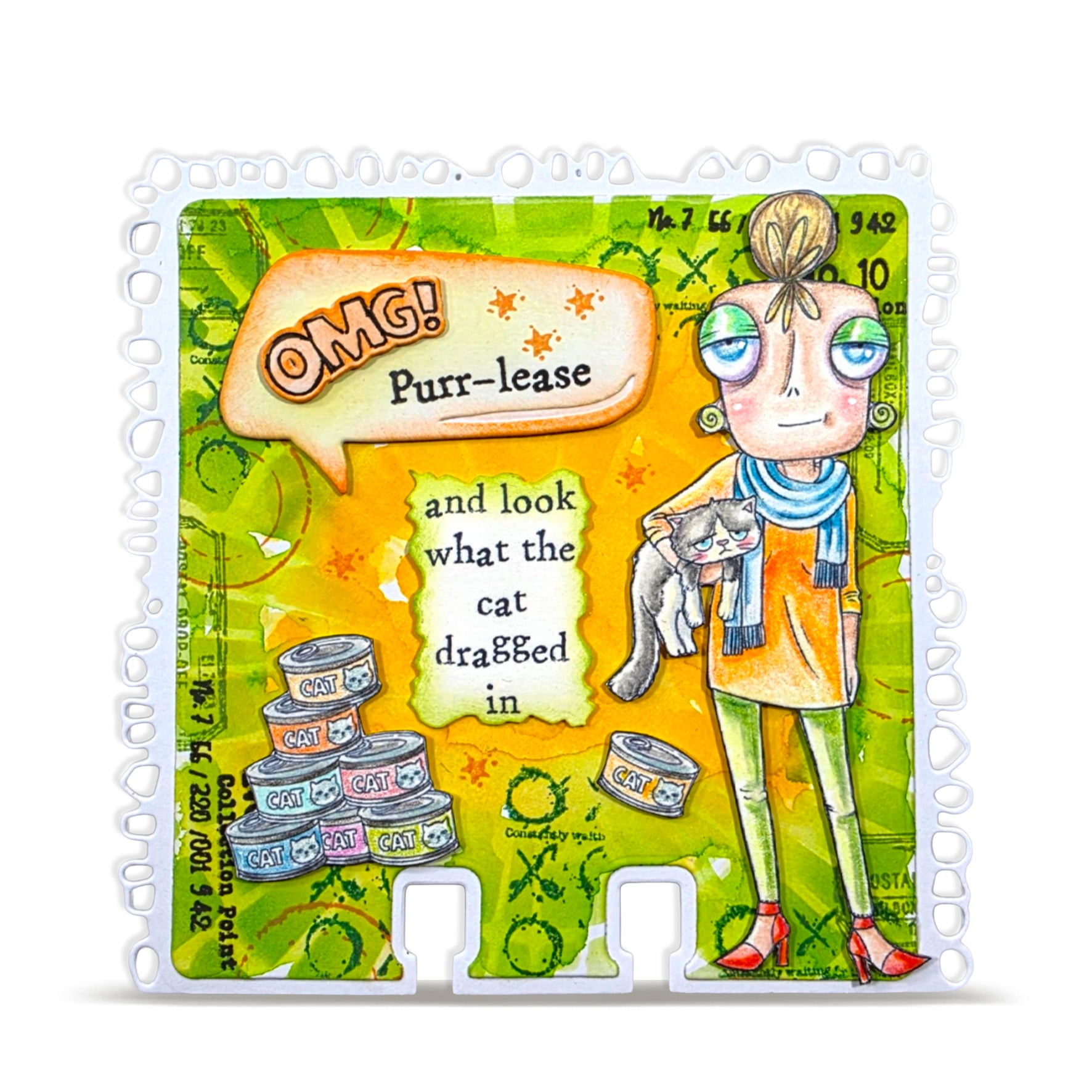 AALL and Create - A7 - Stamp Set - Purr-plexed Dee