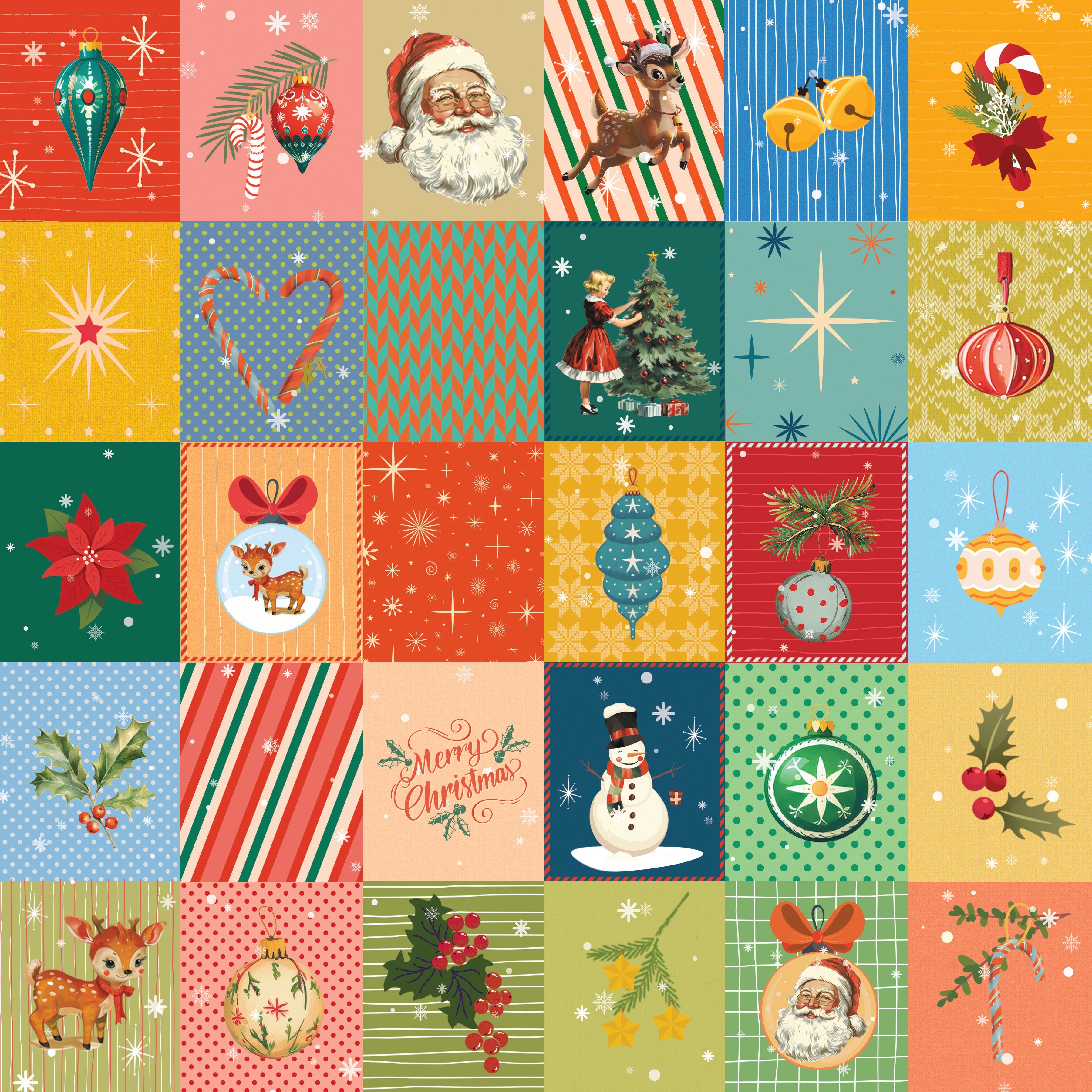 Crafter's Companion Retro Christmas Collection 6" x 6' Pad
