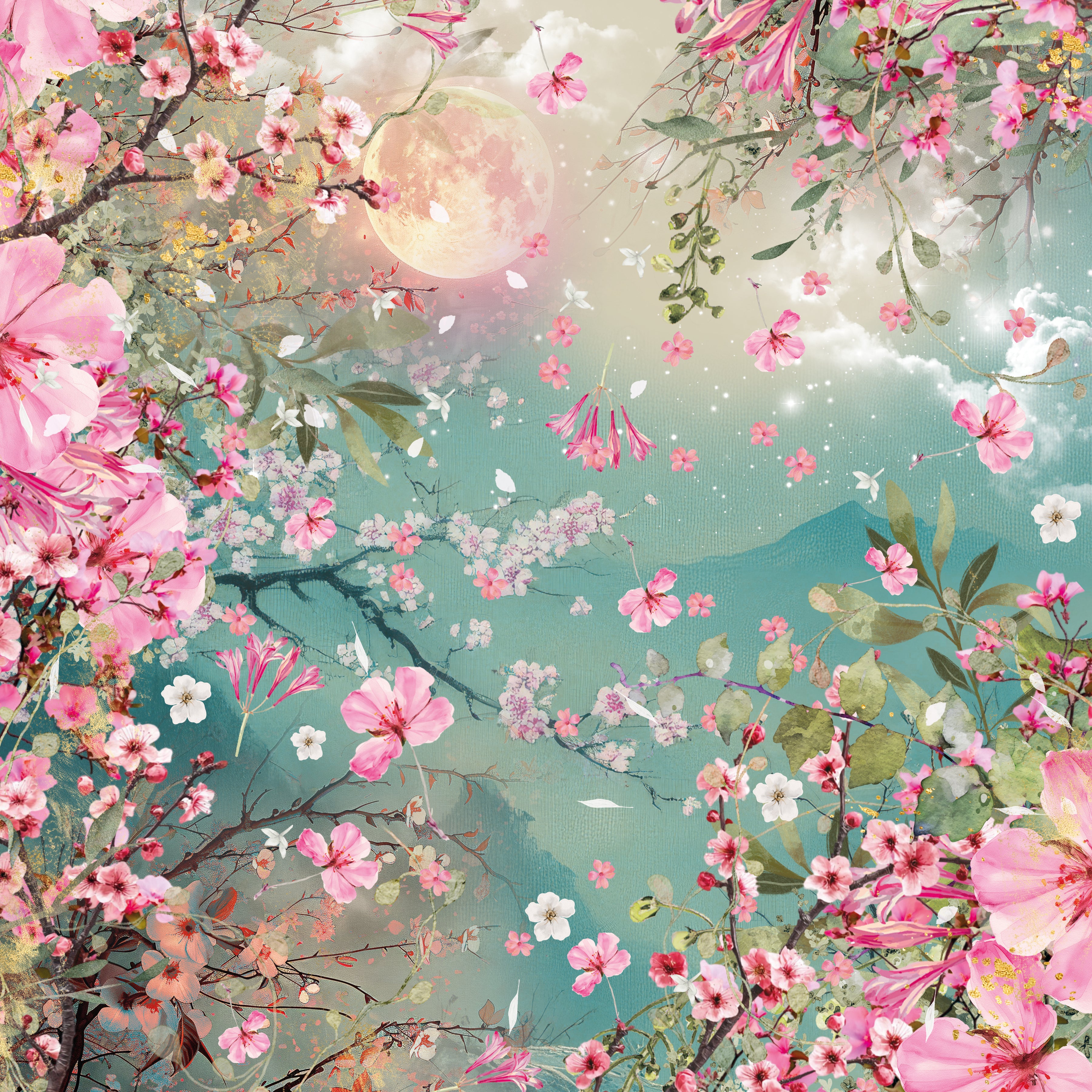 Natures Garden Lunar Blooms - 12”x12” Paper Pad