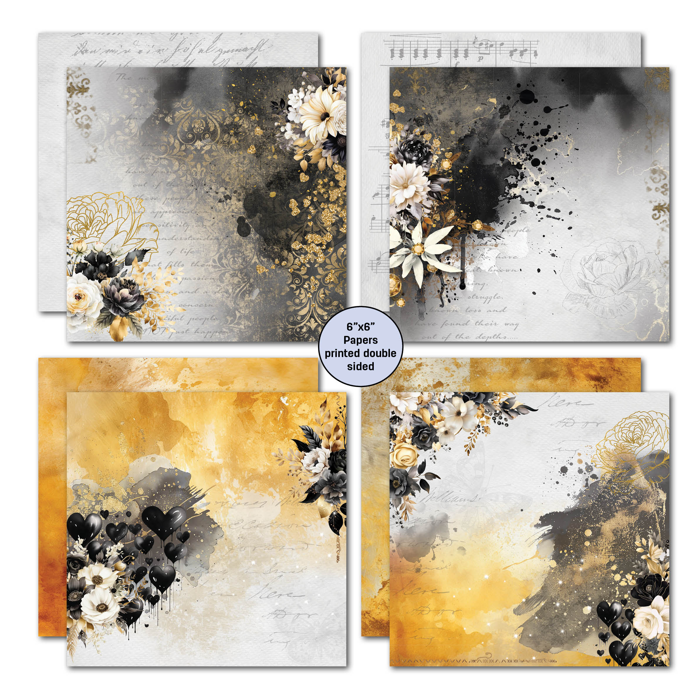 3Quarter Designs Golden Ebony 6x6 Paper Pack