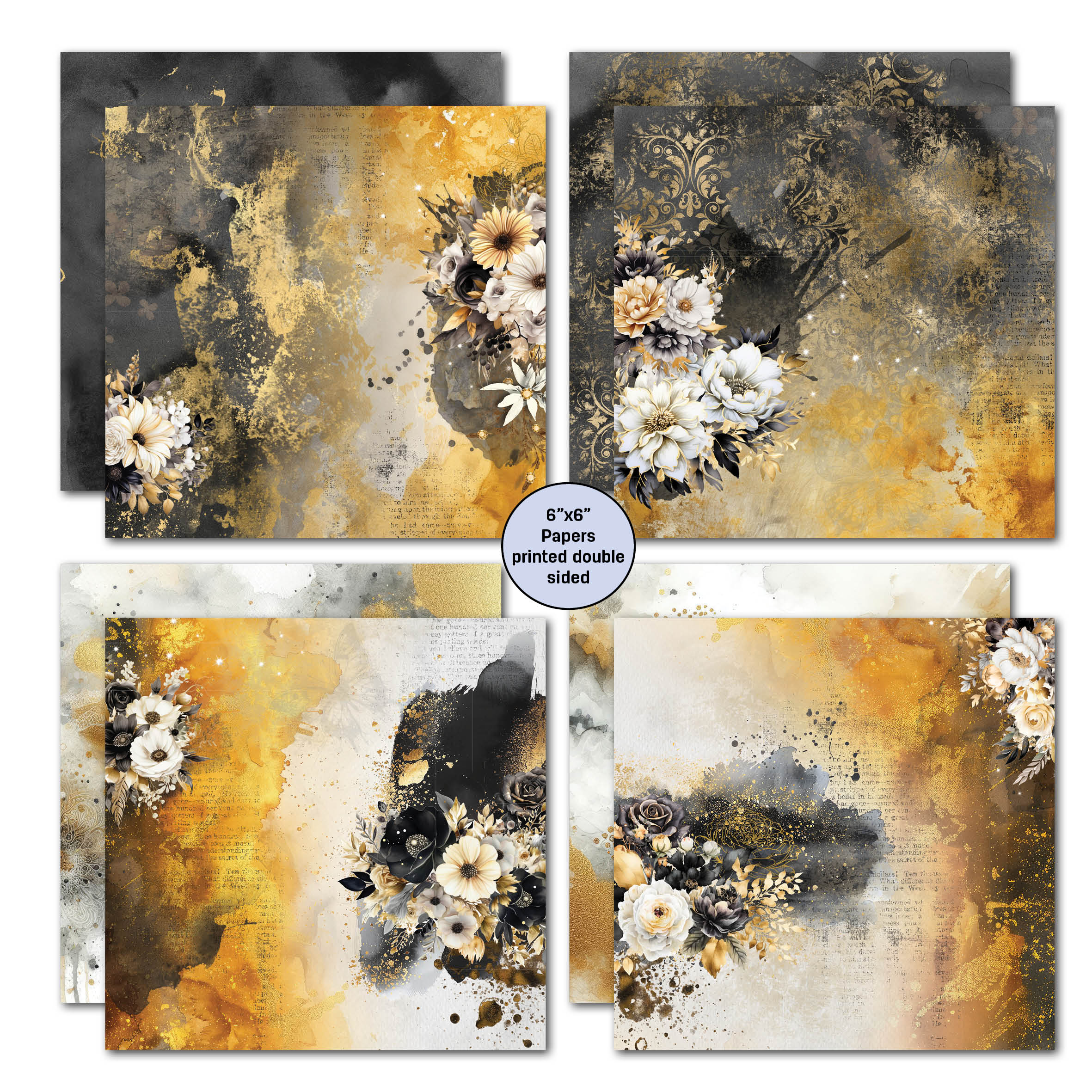 3Quarter Designs Golden Ebony 6x6 Paper Pack