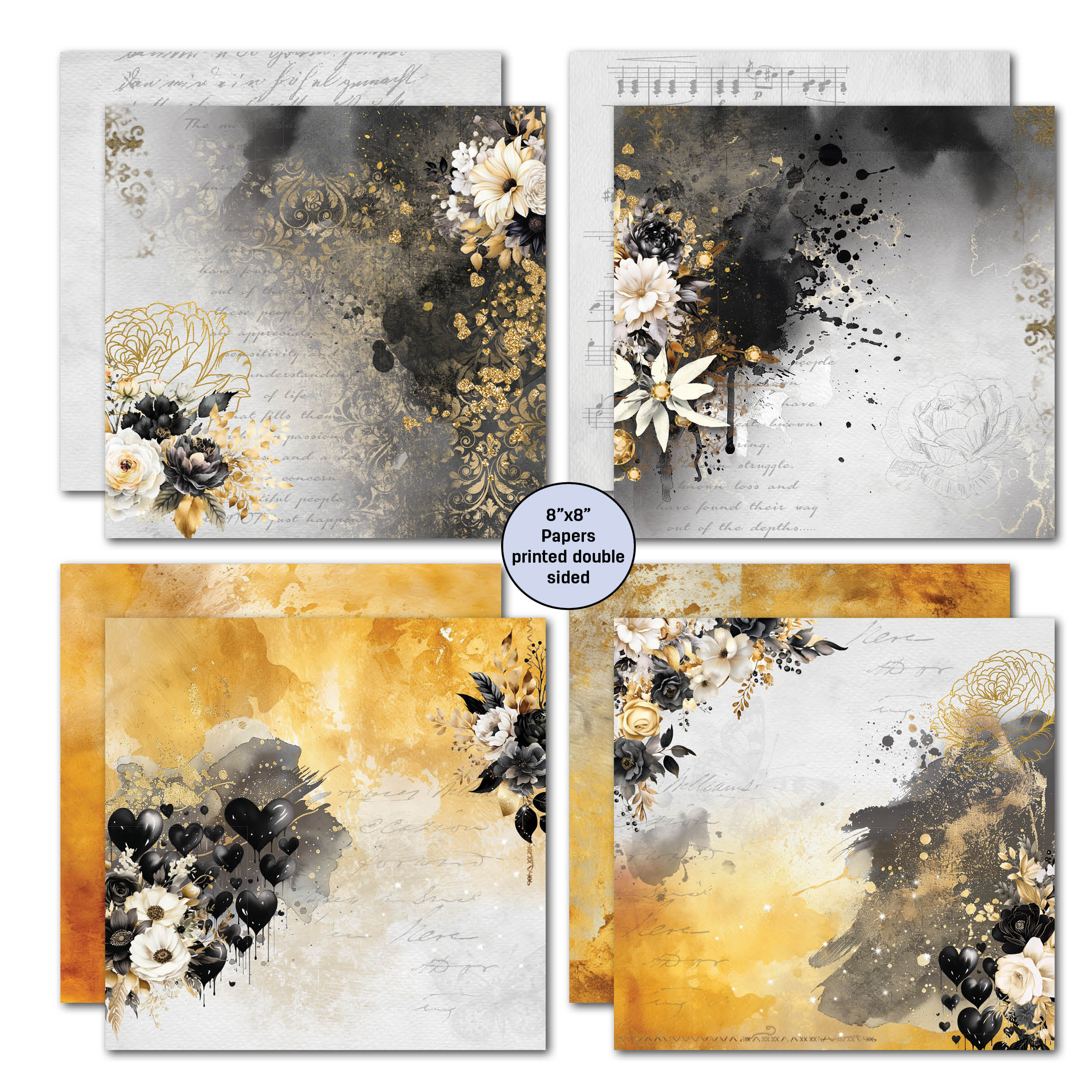 3Quarter Designs Golden Ebony 8x8 Paper Pack