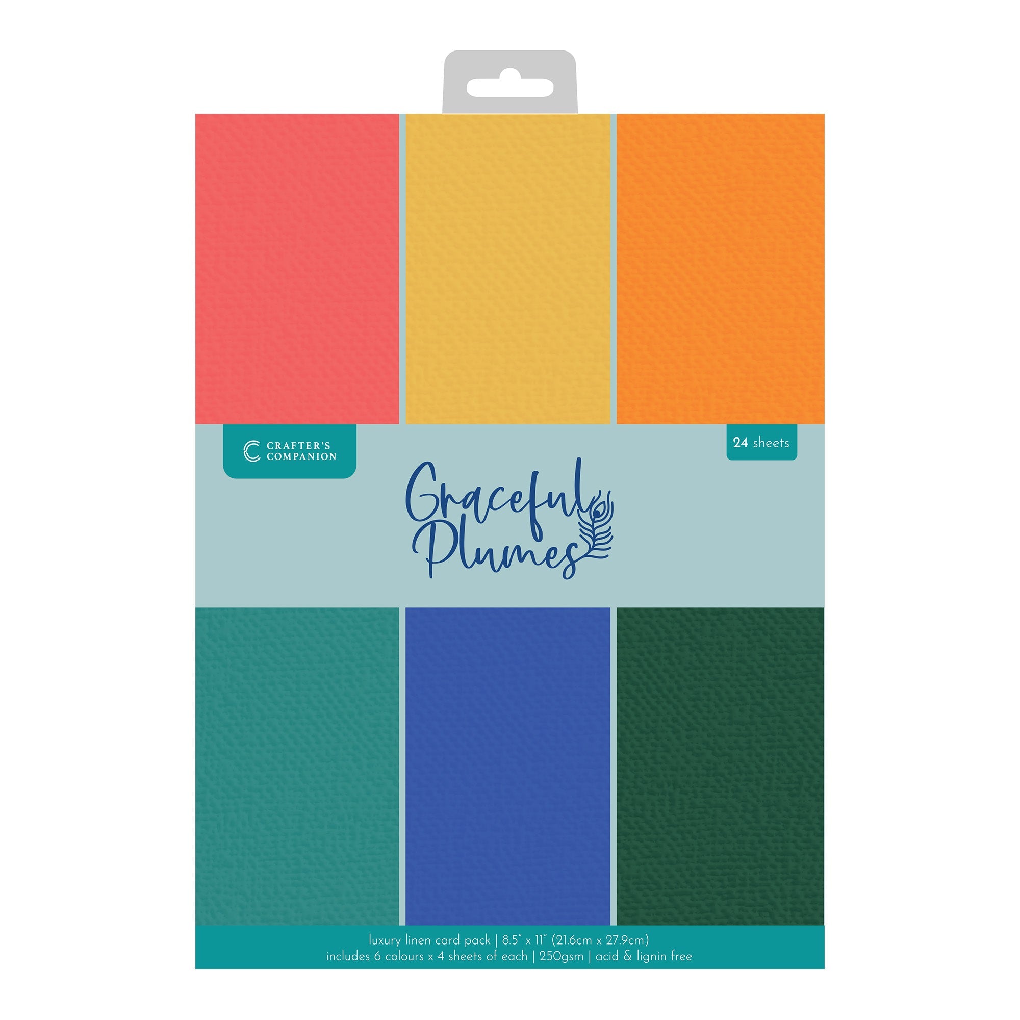 Graceful Plumes Luxury Linen Card Pack 8.5”x11”