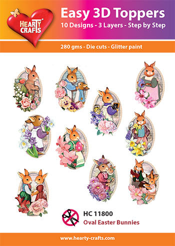 Hearty Crafts Easy 3D Toppers - Oval Easter Bunnies