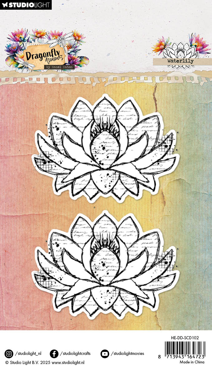 HE Stamp & Cutting Die Waterlily Dragonfly Dreams 89x137x3mm 2 Pieces