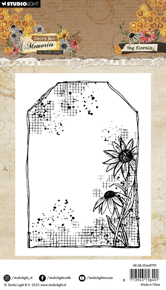 HE Clear Stamp Tag Florals Sweet Bee Memories 1 PC