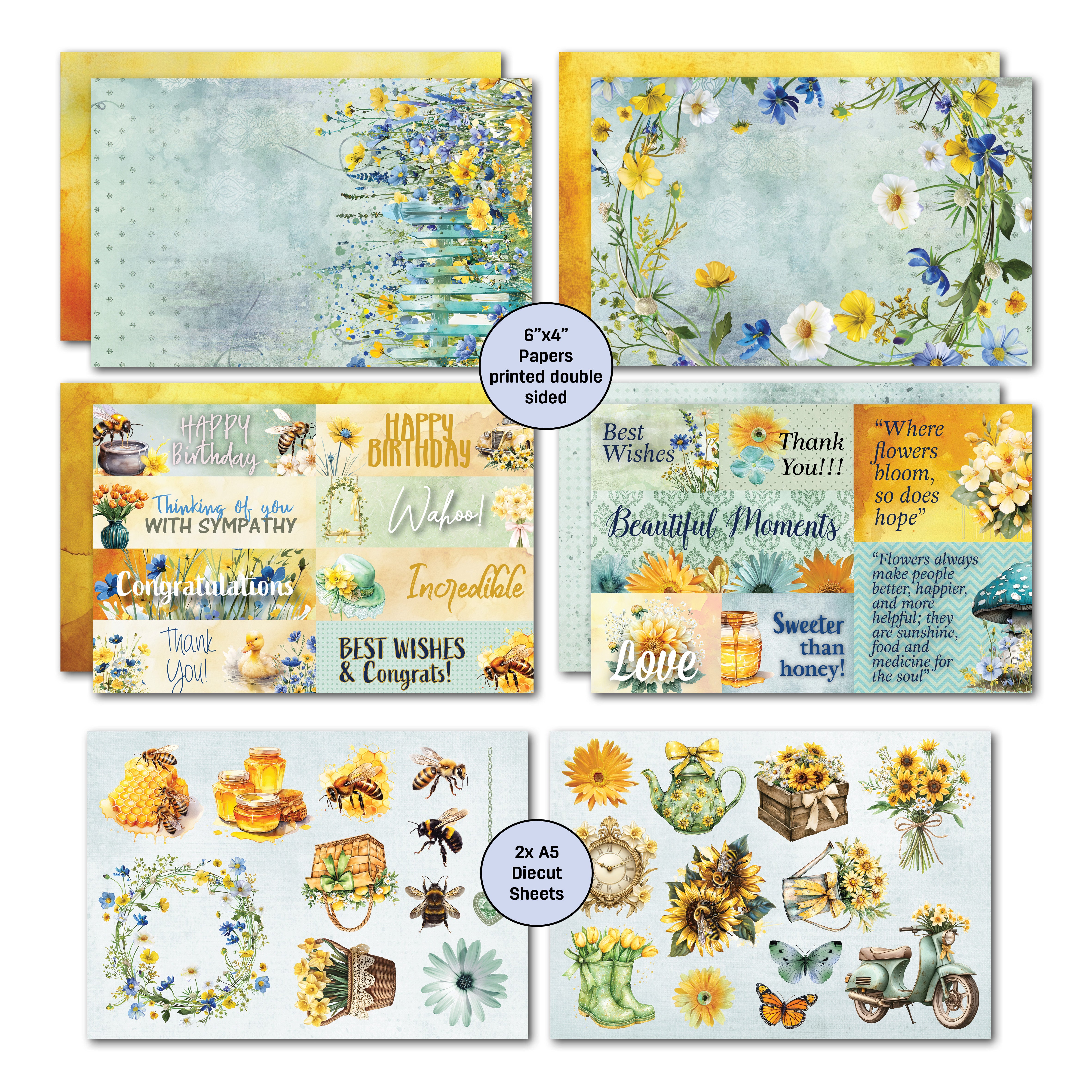 3Quarter Designs Honey Fields 6x4 Card Pack