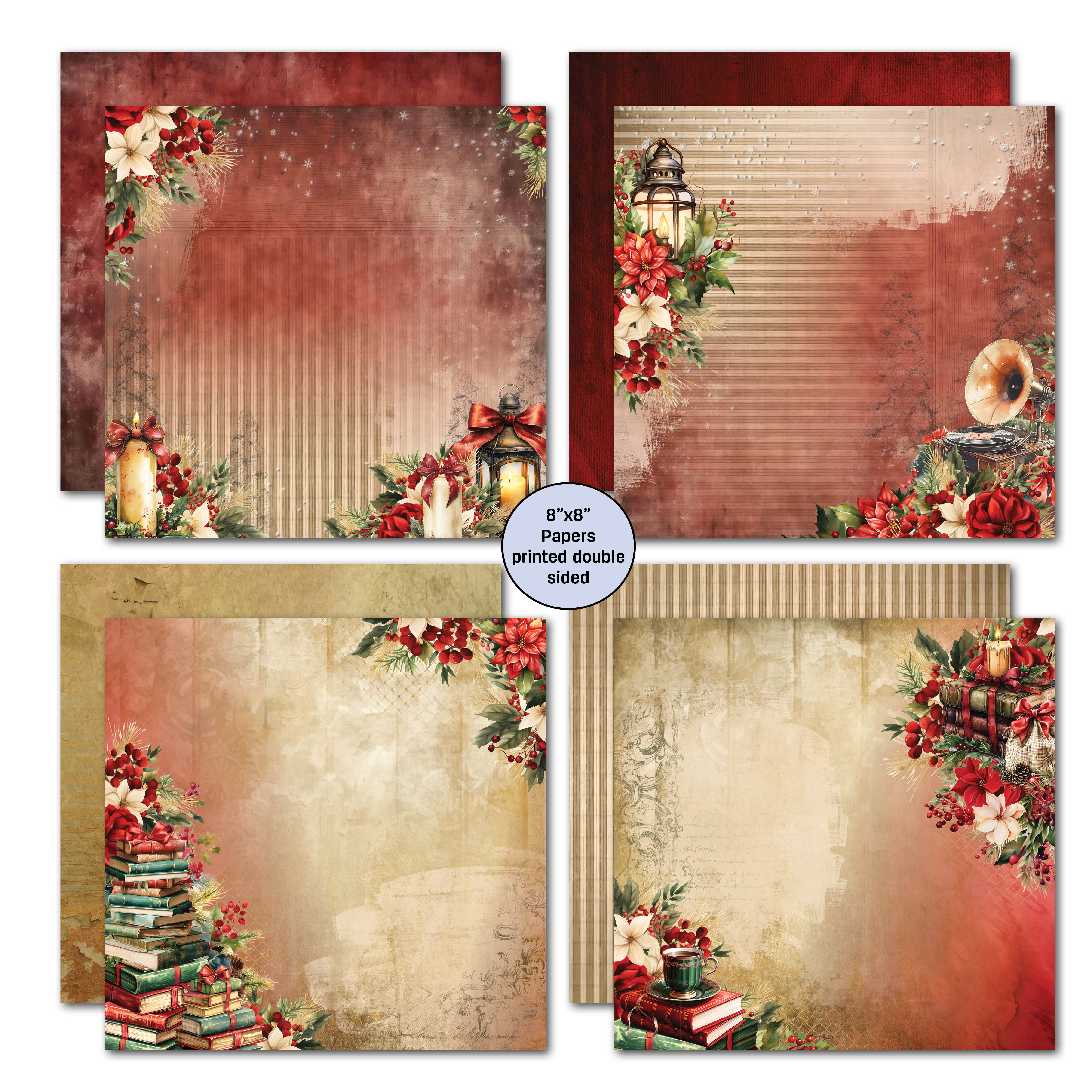 3Quarter Designs Holly Jolly 8x8 Paper Pack
