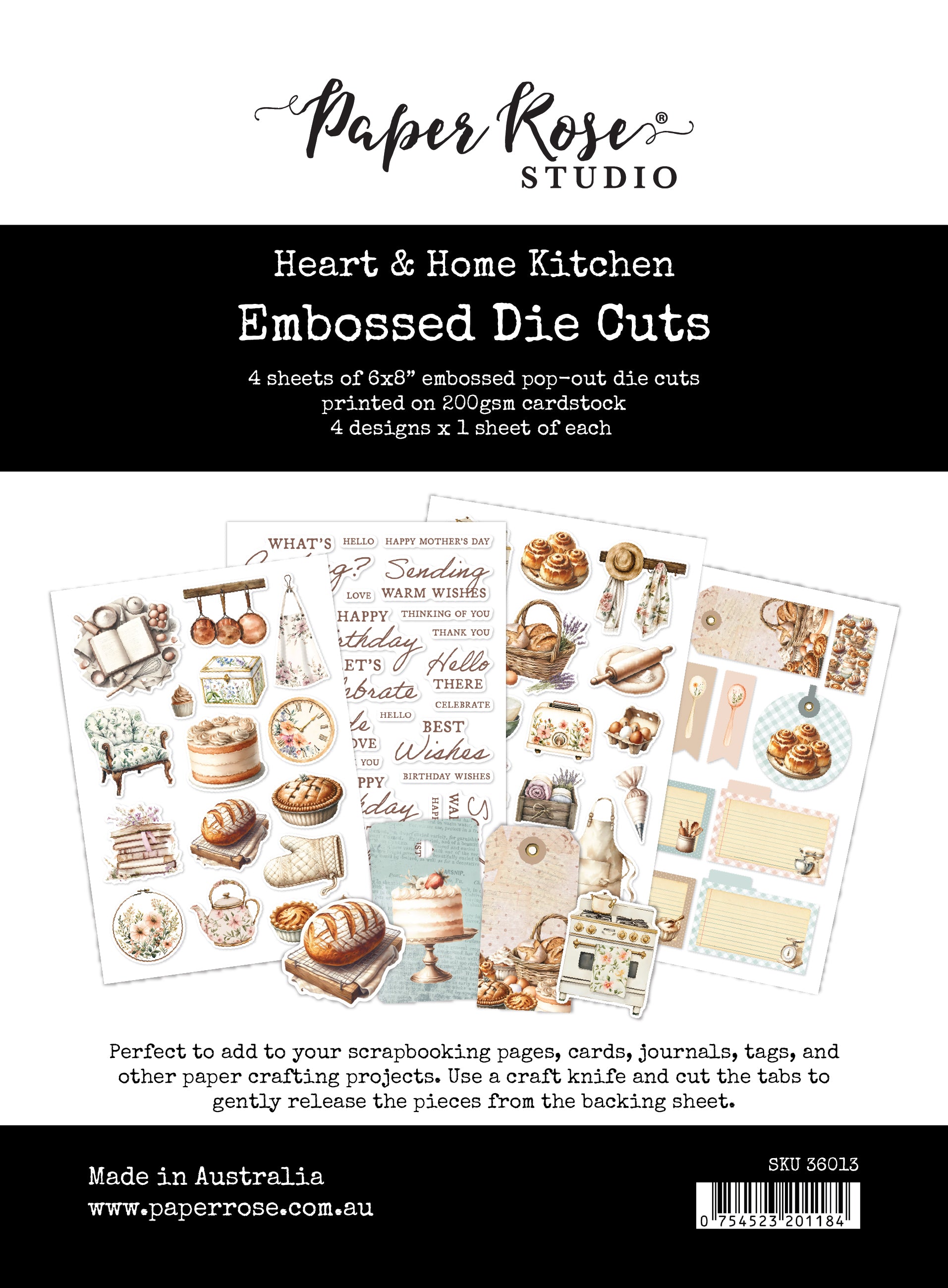 Heart & Home Kitchen 6x8 Embossed Die Cuts 36013
