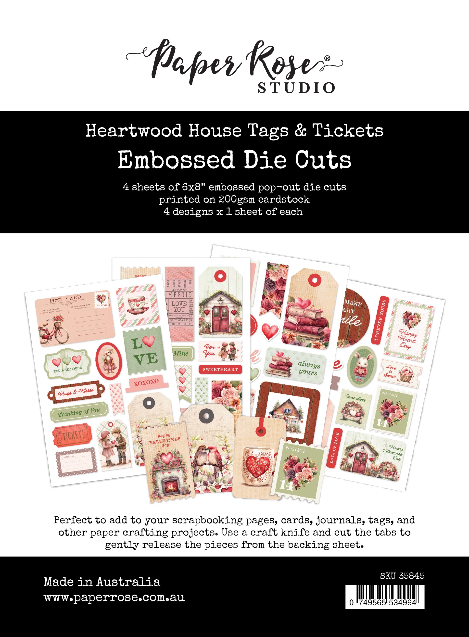 Heartwood House 6x8 Tags & Tickets Embossed Die Cuts 35845