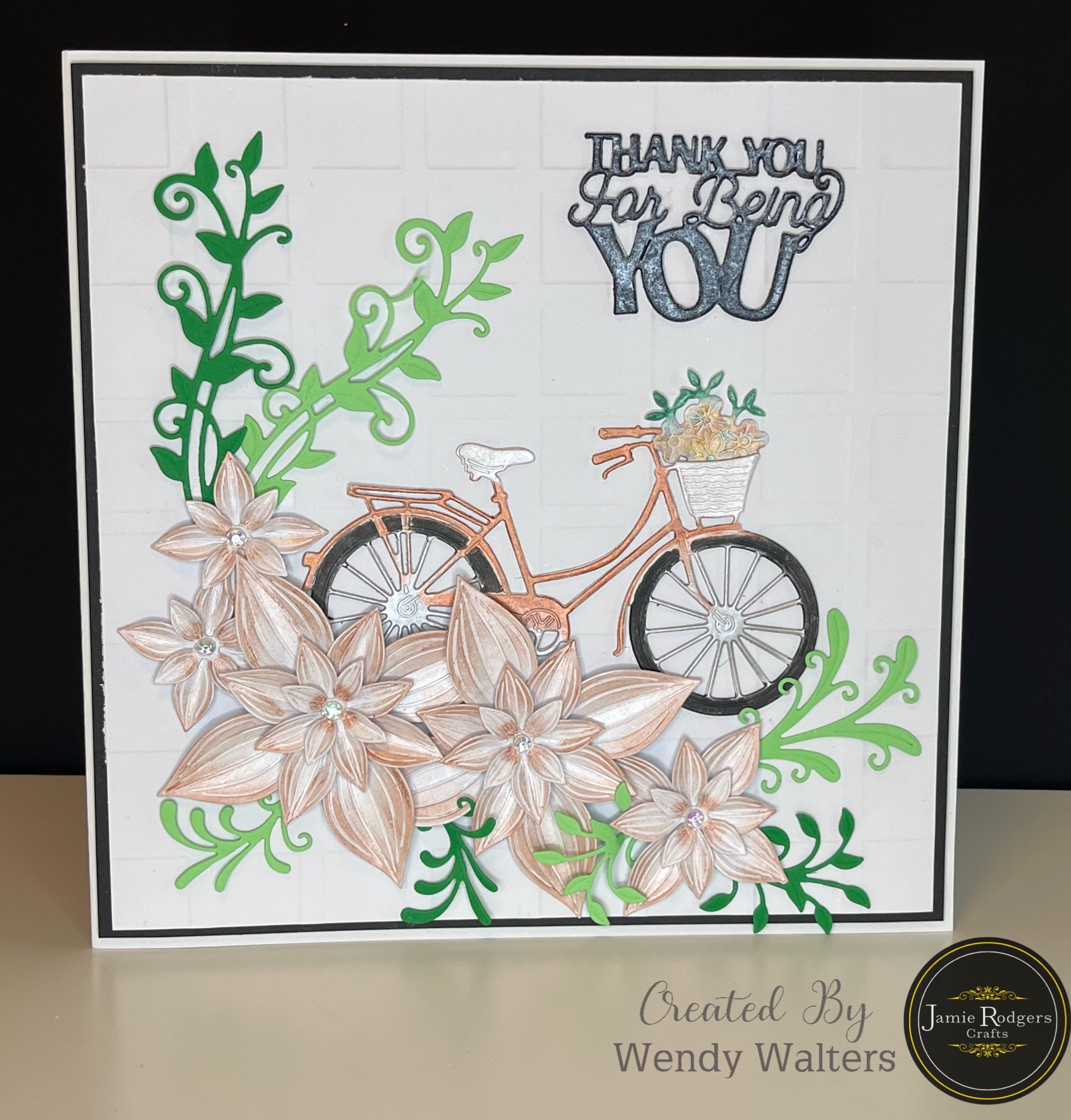 Jamie Rodgers Crafts Floral Bicycle Die Set