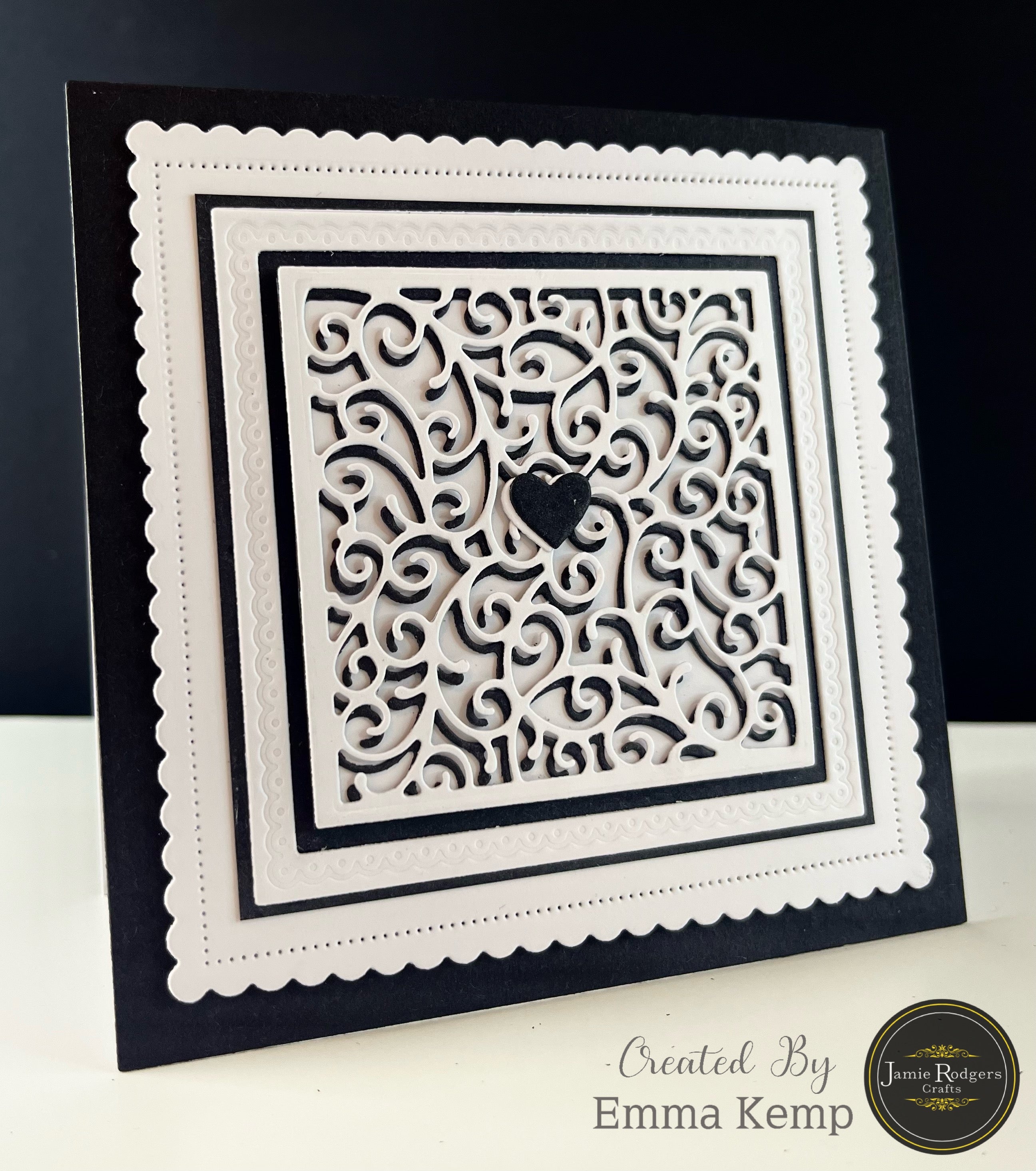 Jamie Rodgers Crafts Swirly Square Tile Die Set