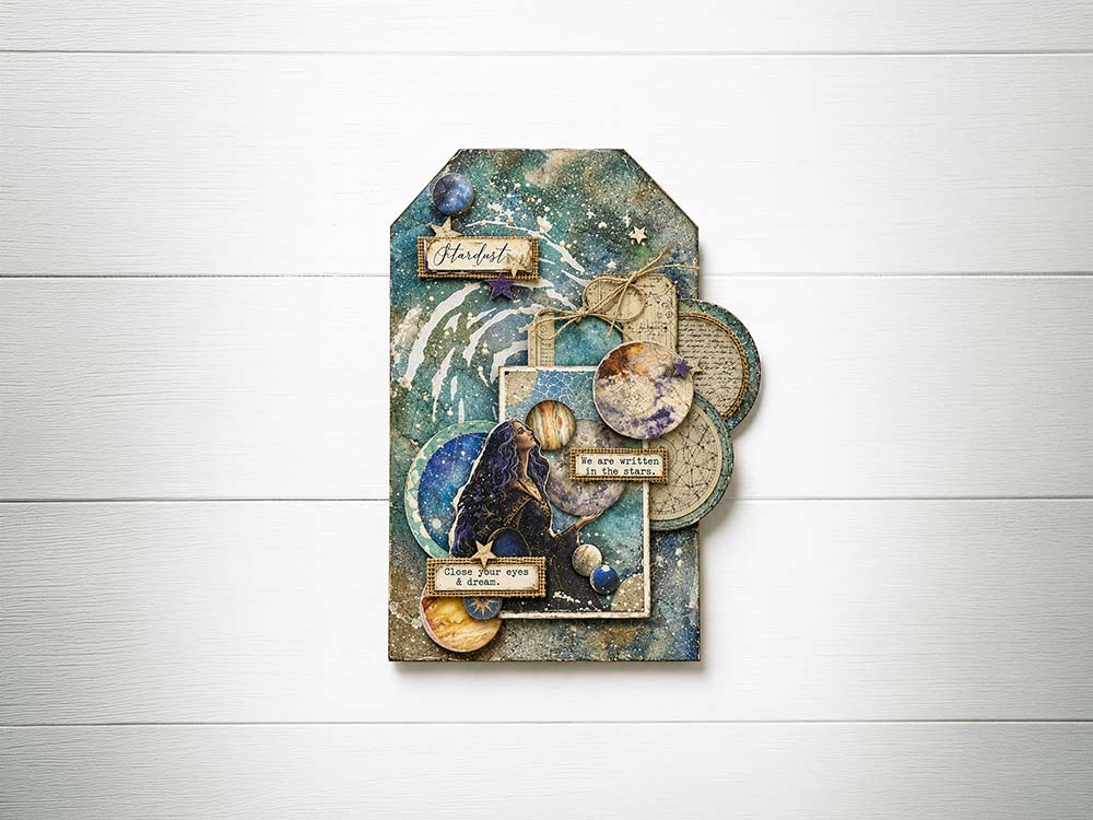 Cut Laser Stencil For Art And Craft cm 20x25 - Cosmos Swirling Nebula