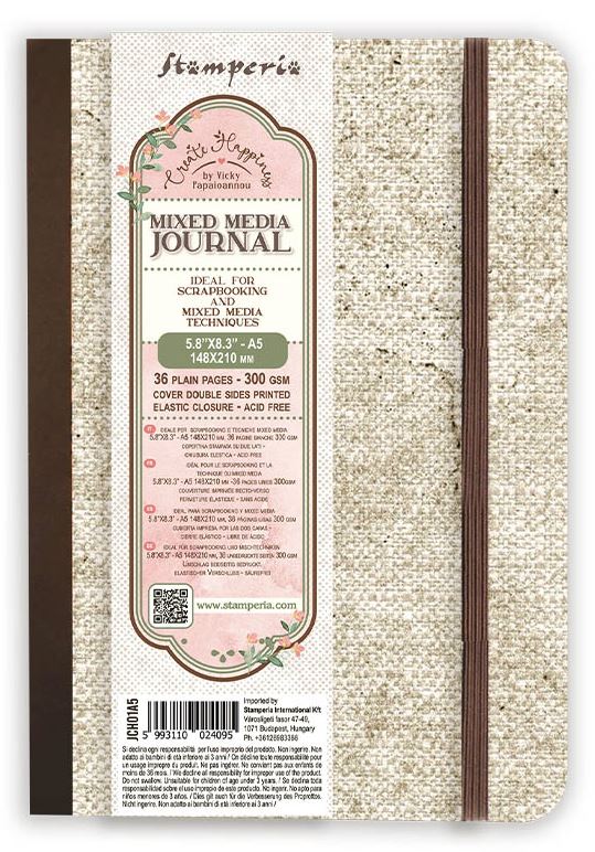Create Happiness Paper Mixed Media Journal A5