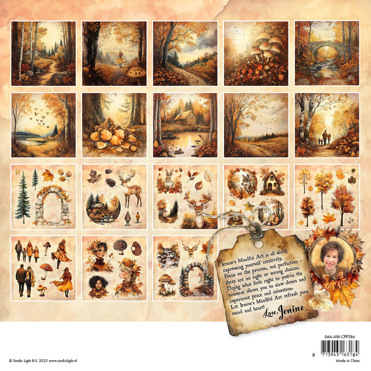 JMA Collage Paper Pad Backgrounds & Elements Autumn In The Woods 36 Sheets