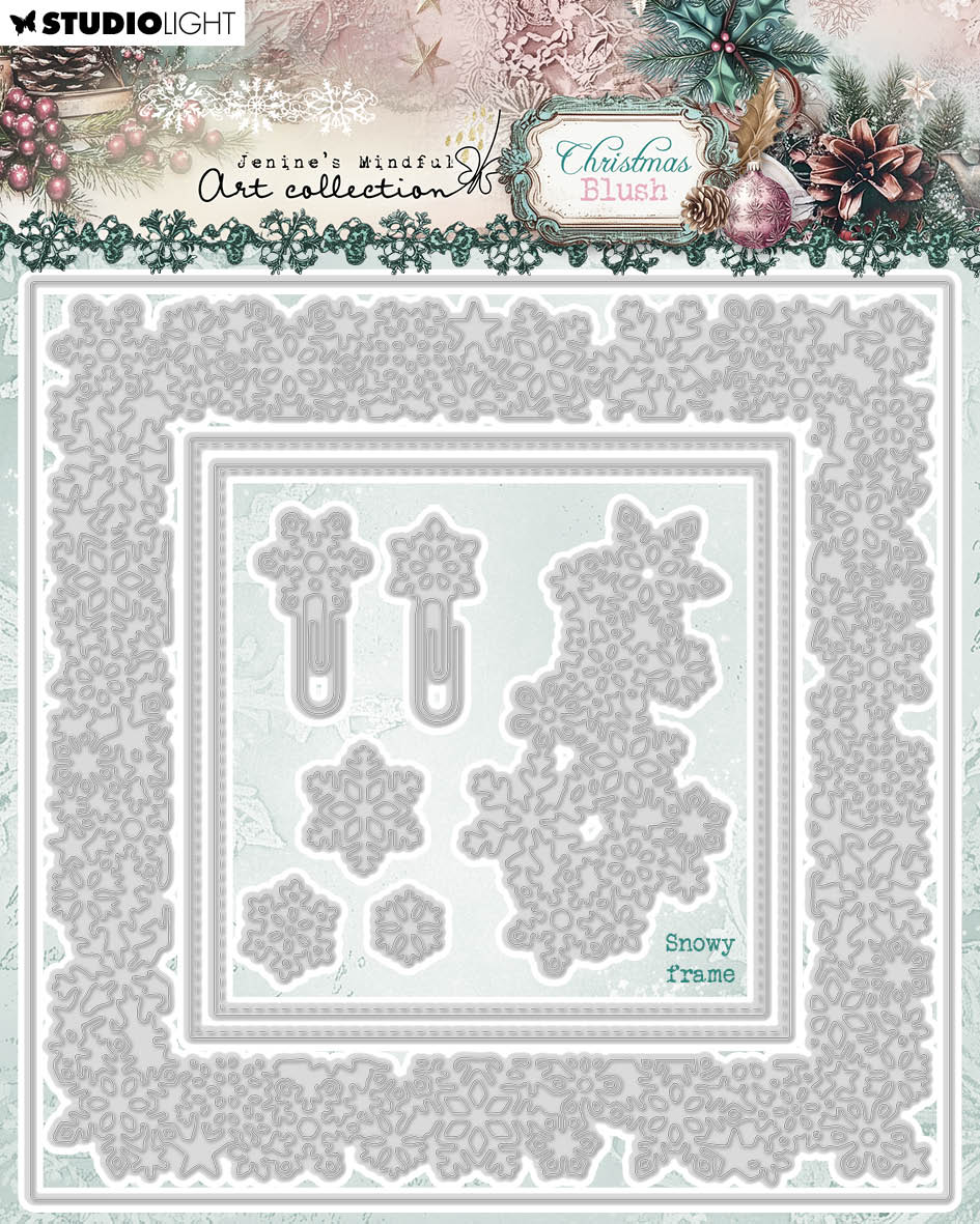 JMA Cutting Die Snowy Frame Christmas Blush 10 Pieces