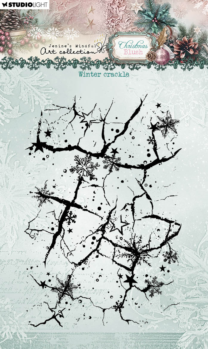 JMA Clear Stamp Winter Crackle Christmas Blush 1 Piece