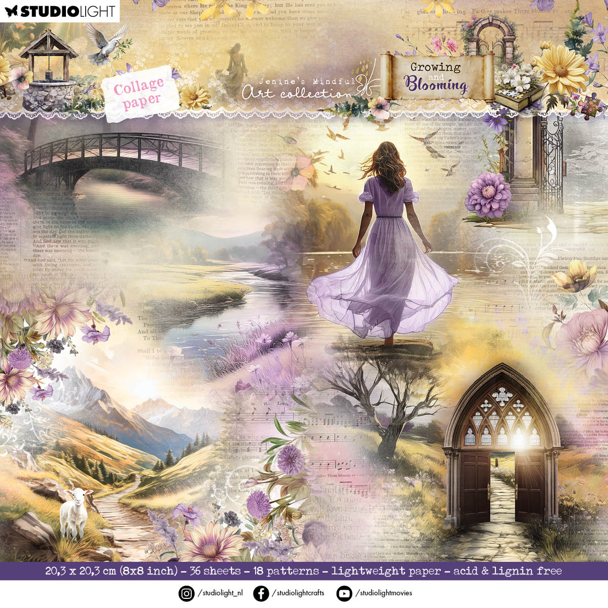 JMA Designer Paper Pad Collage Paper Growing & Blooming 36 Sheets