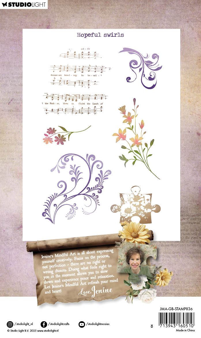 JMA Clear Stamp Hopeful Swirls Growing & Blooming 6 Pieces