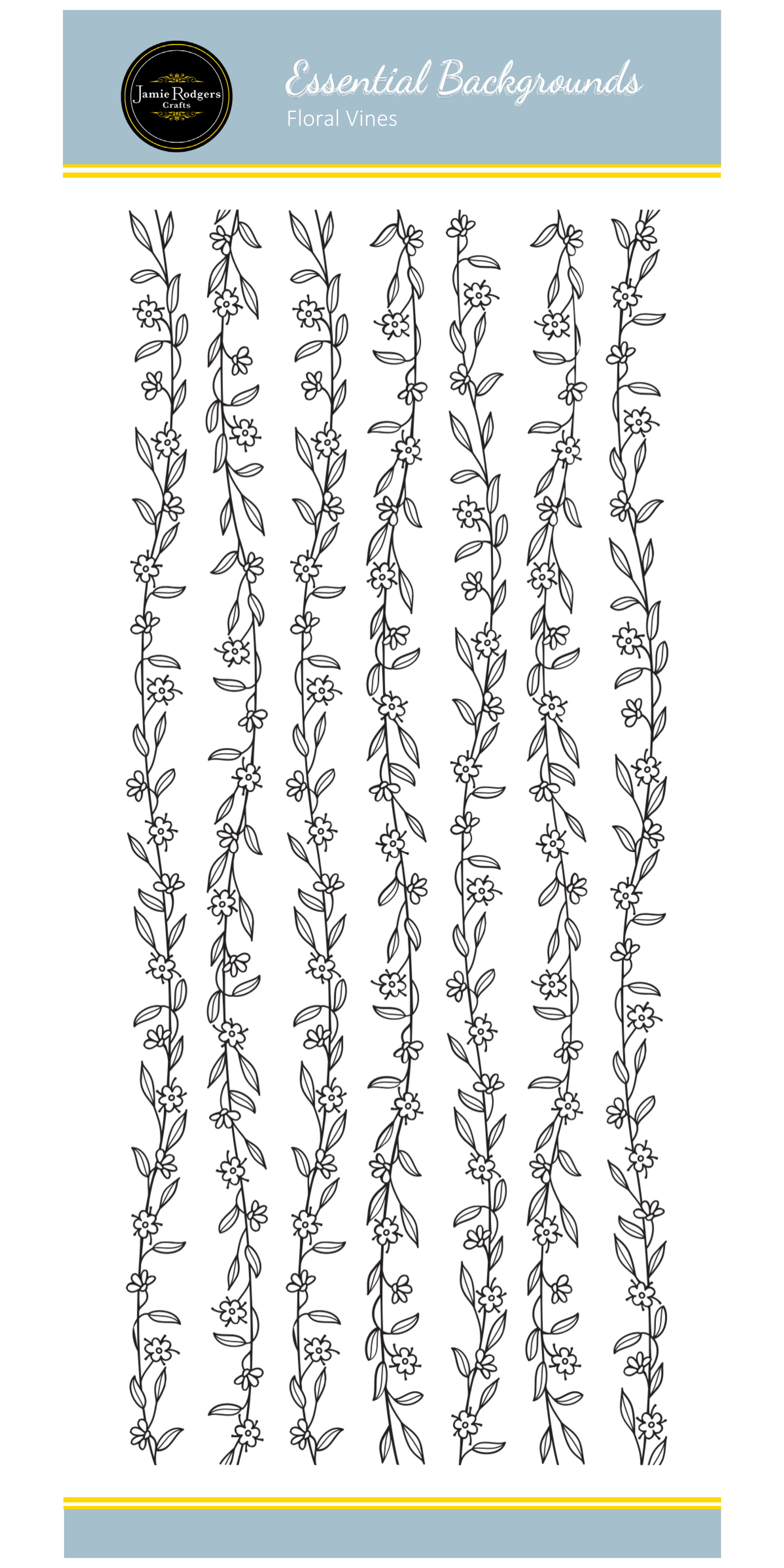 Jamie Rodgers Crafts Floral Vines DL Clear Stamp Set