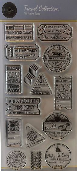 Jamie Rodgers Crafts Vintage Tags DL Clear Stamp Set