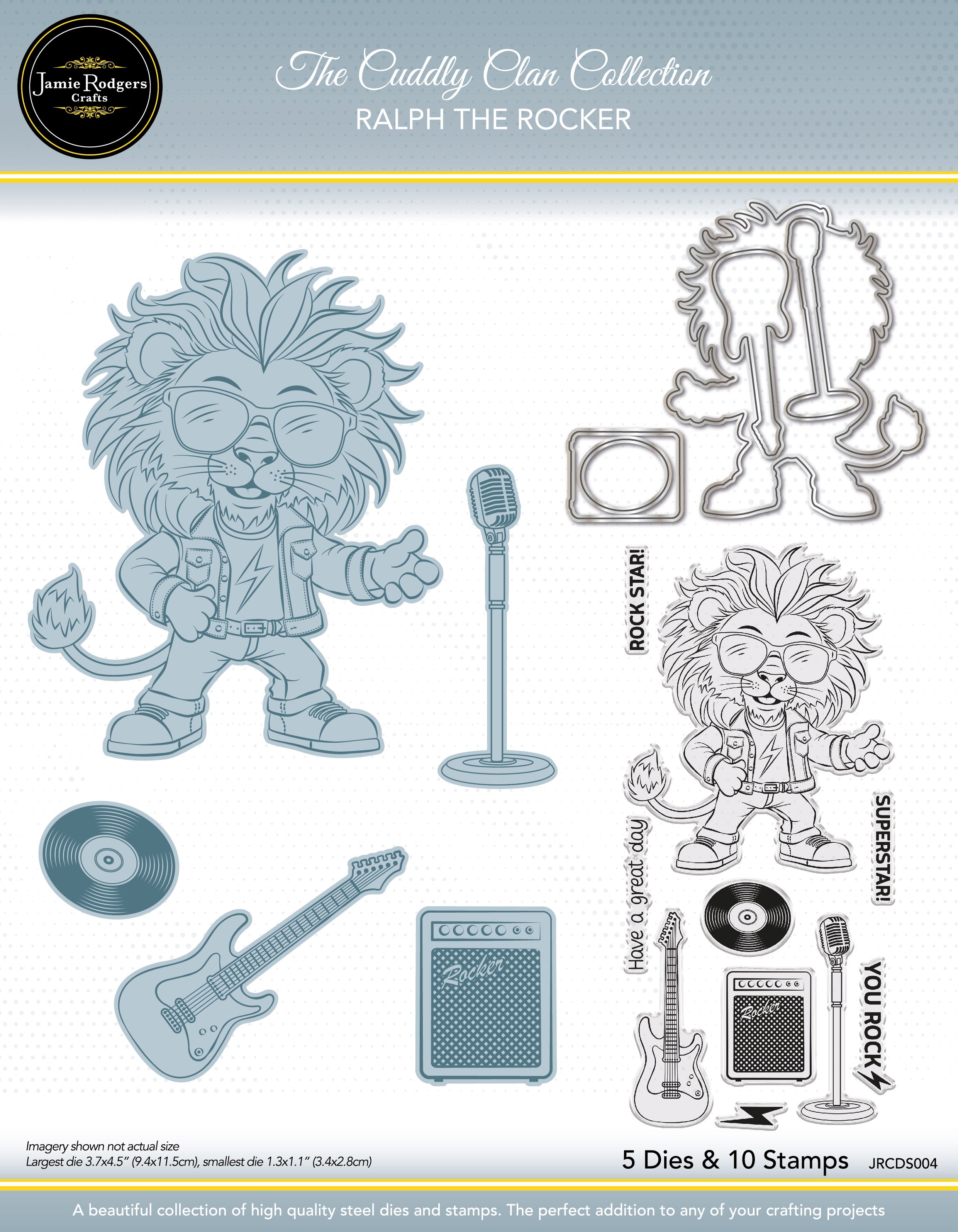 Jamie Rodgers Crafts Ralph the Rocker Die and Stamp Set