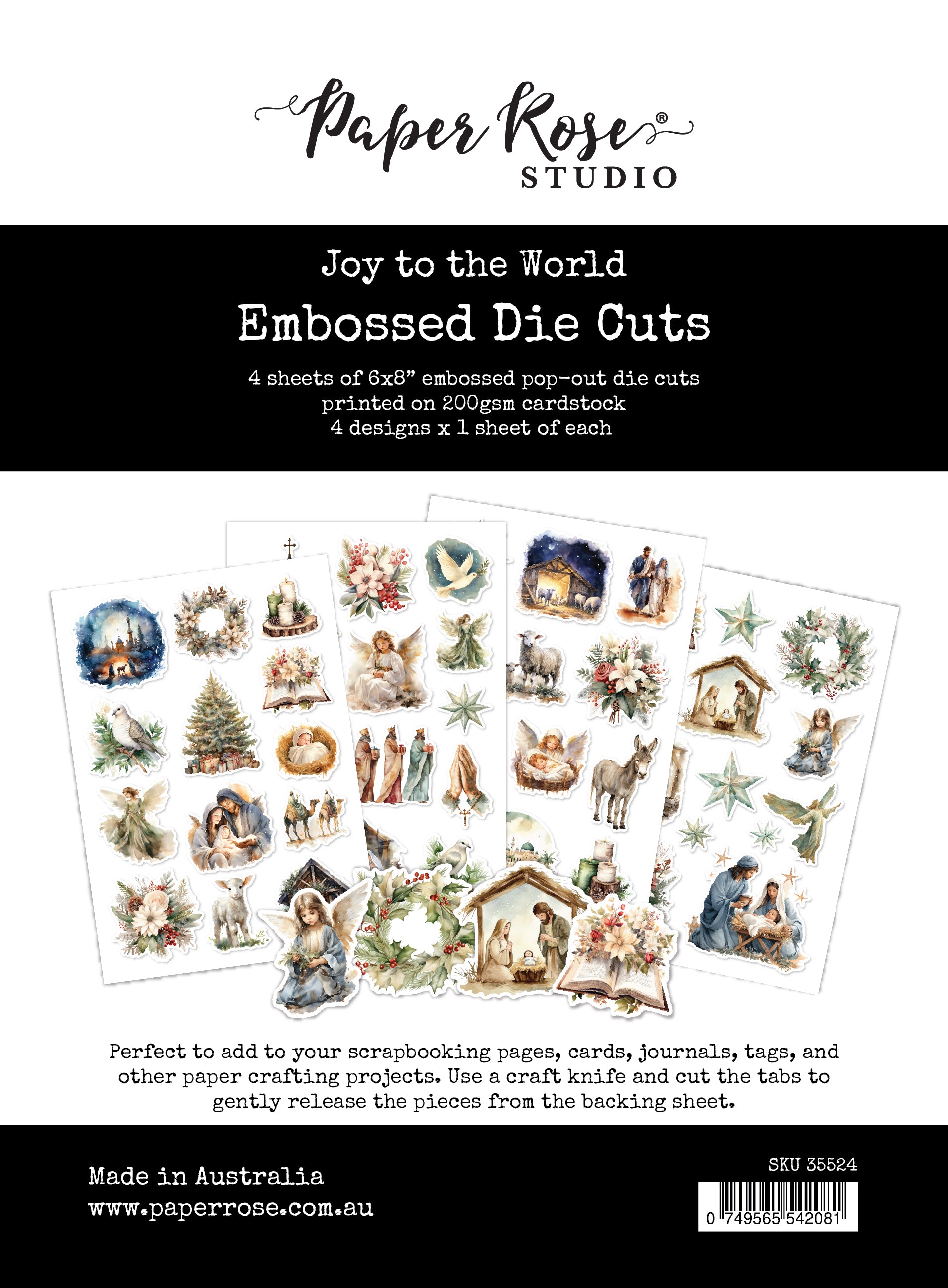 Joy to the World Embossed Die Cuts 35524