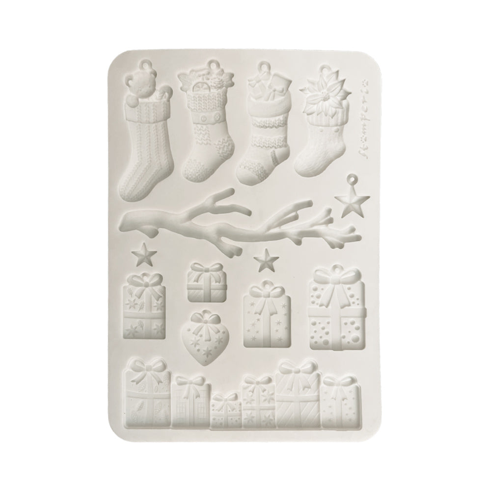 Silicon Mould Designs A5 For Art And Craft - Christmas Socks And Presents