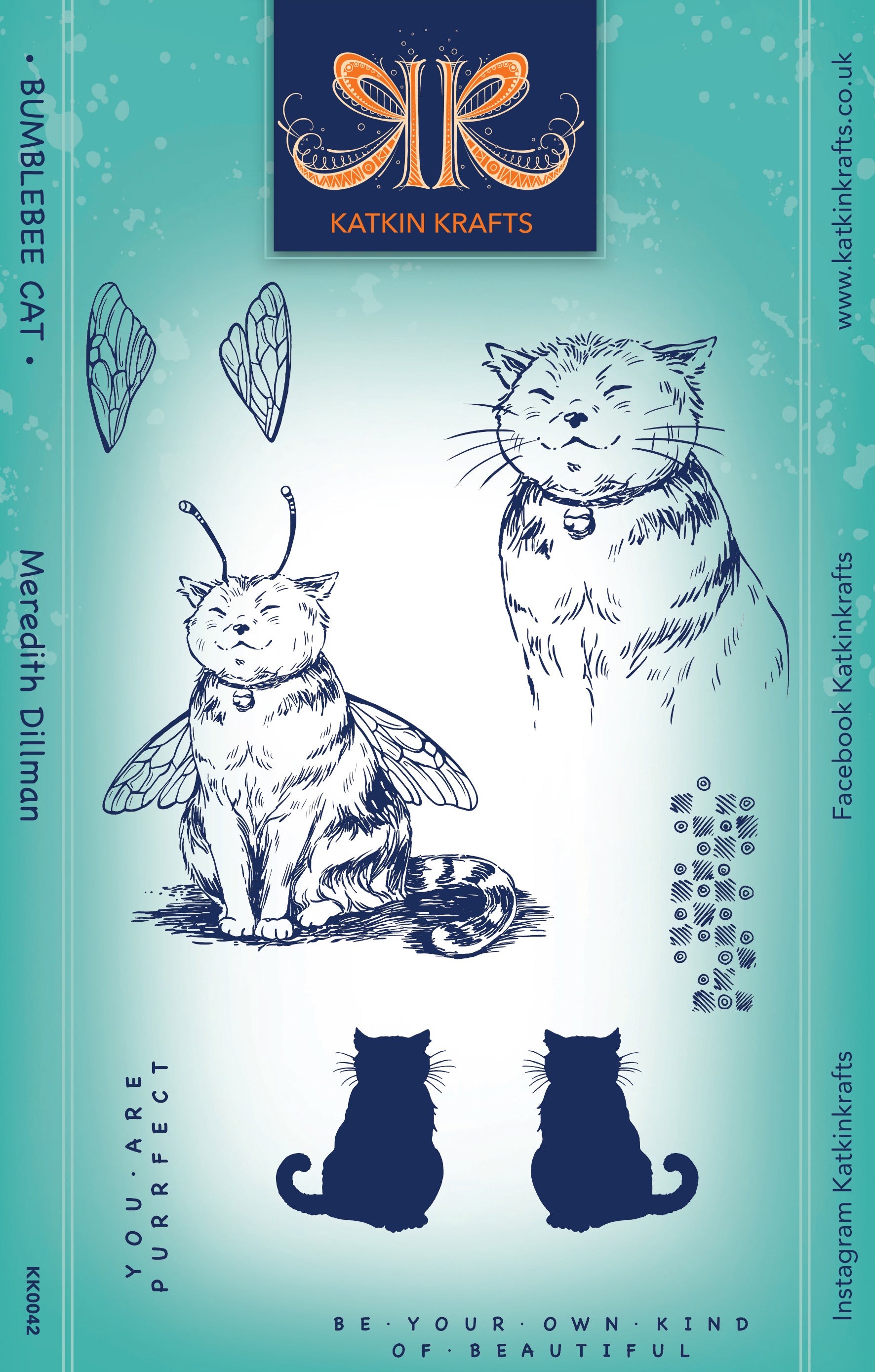 Katkin Krafts Clear Stamp Set - Bumblebee Cat [KK0042]