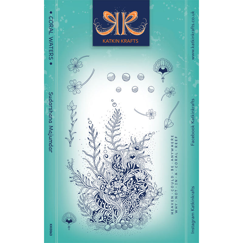 Katkin Krafts Coral Waters 6 in x 8 in Clear Stamp Set
