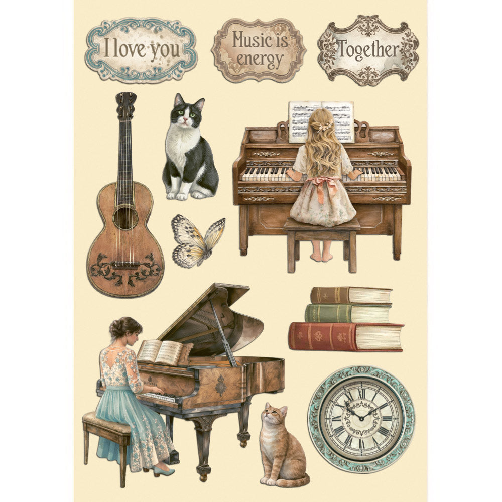 Printed Decorative Wooden Shape For Art And Craft A5 - Symphony (SINGLE NOT 3PK)