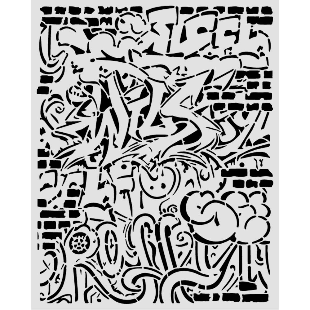 Cut Laser Stencil For Art And Craft cm 20x25 - Furry Friends 2 Graffiti